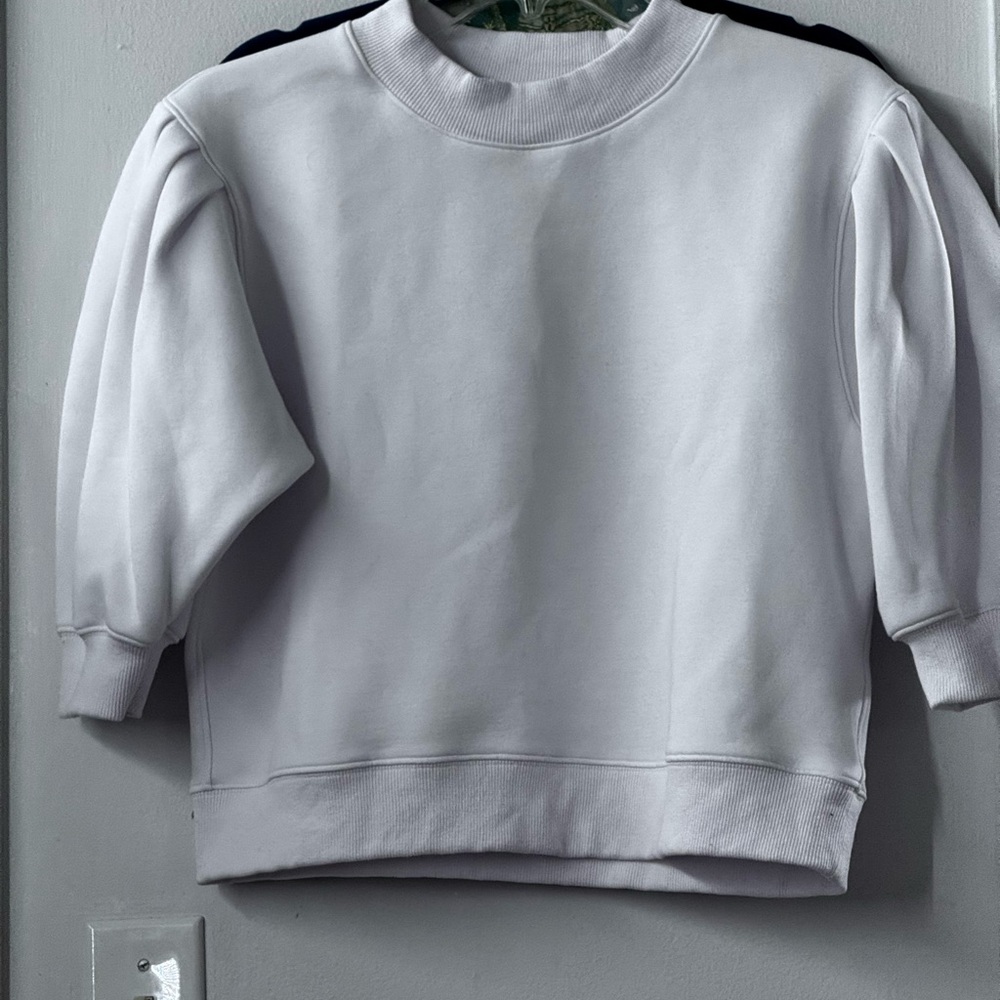 ADDISON BAY White Crewneck Sweatshirt size XS